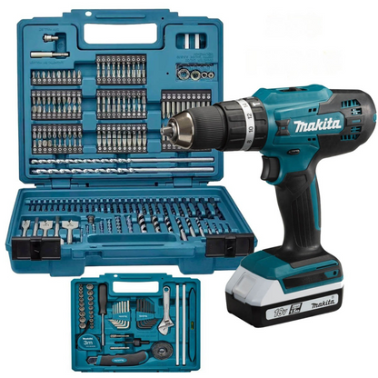 KIT ORIGINAL: Burghiu cu impact puternic + 45 ACCESORII + 2 BATERIE 48v